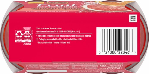 Del Monte® Fruit Refreshers® Grapefruit and Oranges Fruit Cup Snacks in Sweetened Water Perspective: bottom