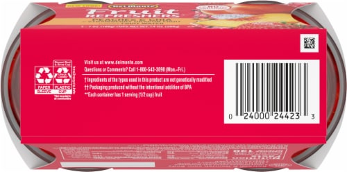 Del Monte® Fruit Refreshers Fruit Cup Peaches and Chia in Strawberry Dragon Fruit Flavored Water Perspective: bottom