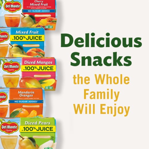 Del Monte No Sugar Added Fruit Cup Snacks Variety Pack Perspective: bottom
