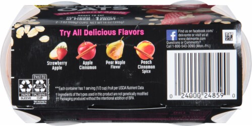 Del Monte Fruit and Oats Strawberry Apple Fruit Cups Perspective: bottom