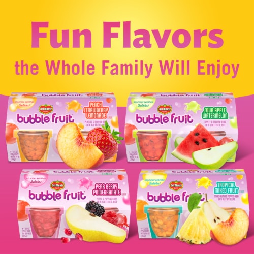 Del Monte® Bubble Fruit Cup Snacks Peach Strawberry Lemonade 4 Pack Perspective: bottom