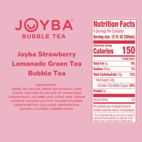 Joyba™ Strawberry Lemonade Green Bubble Tea Perspective: bottom