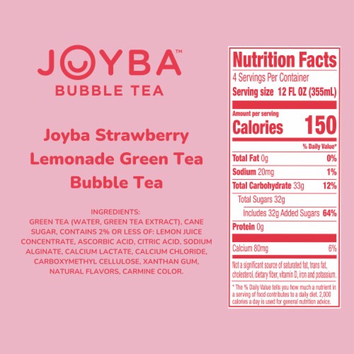 Joyba Strawberry Lemonade Green Bubble Tea Perspective: bottom