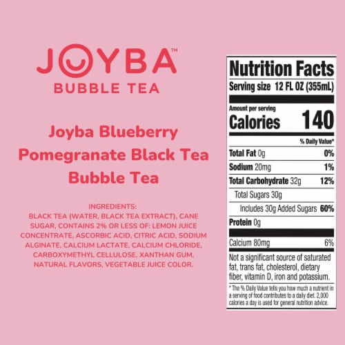 Joyba Blueberry Pomegranate Black Tea Bubble Tea Perspective: bottom
