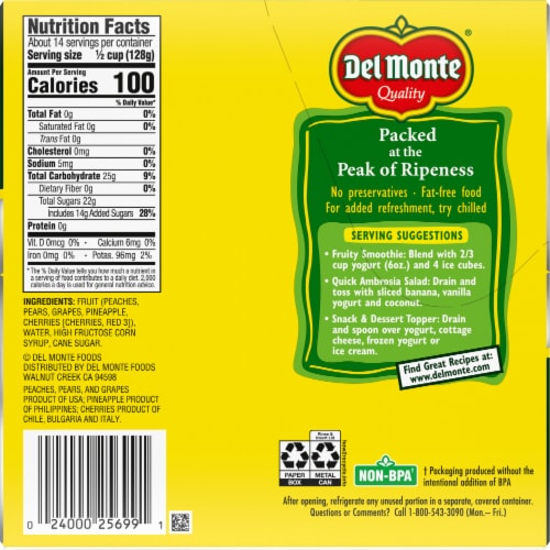 Del Monte® Fruit Cocktail in Heavy Syrup Cans Perspective: bottom