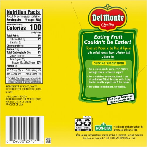 Del Monte® Sliced Yellow Cling Peaches in Heavy Syrup Perspective: bottom