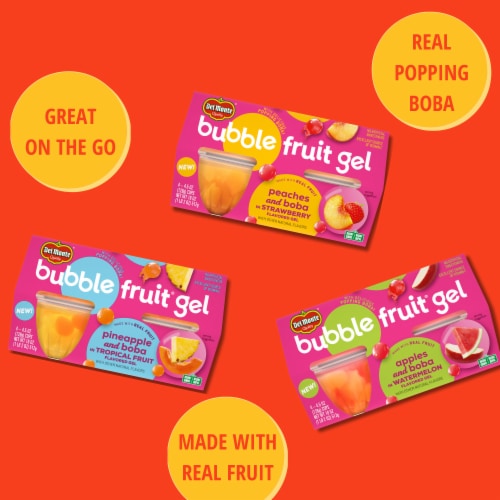Del Monte Bubble Fruit Gel Apple Watermelon Fruit Cup Snacks Perspective: bottom
