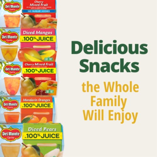 Del Monte No Sugar Added Mixed Fruit Fruit Cup Snacks Perspective: bottom