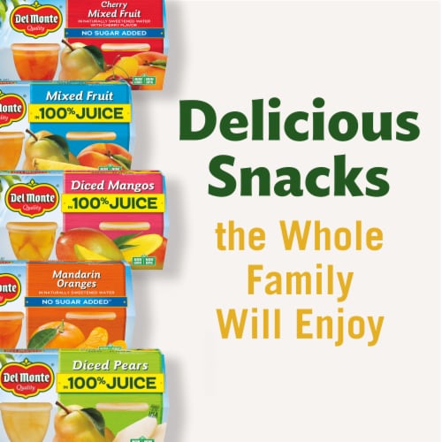 Del Monte Diced Peaches in 100% Juice Fruit Cup Snacks Perspective: bottom