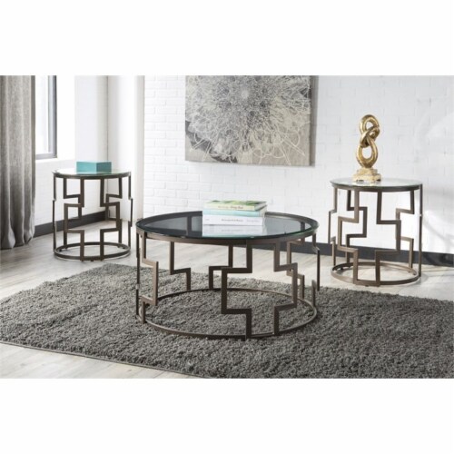 Ashley furniture 3 piece coffee table set discount