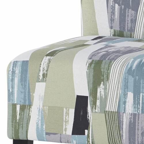 Ashley Triptis Slipper Chair in Green and Gray Perspective: bottom