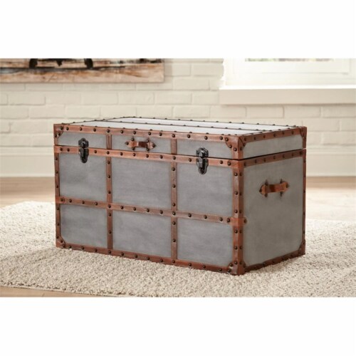Ashley Furniture Amsel Storage Trunk Coffee Table in Gray 1