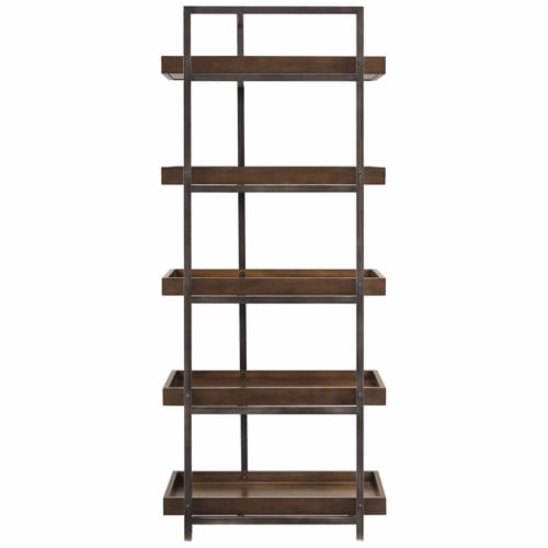 Ashley Furniture Starmore Left or Right Wood Pier in Brown & Gunmetal Perspective: bottom