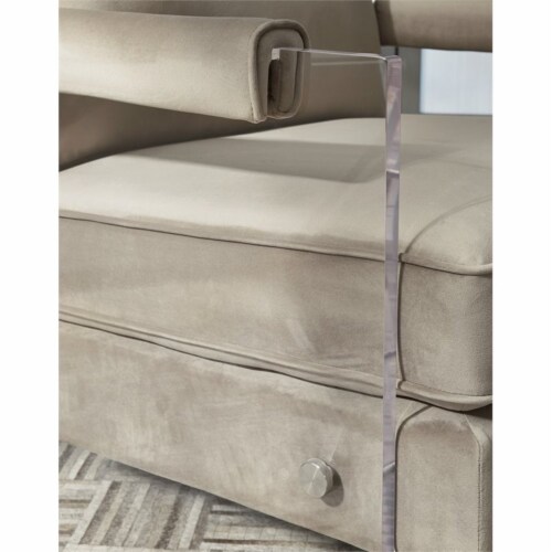 Ashley Furniture Avonley Taupe Accent Chair Perspective: bottom