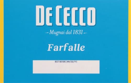 De Cecco Farfalle Bow Tie Pasta Perspective: bottom