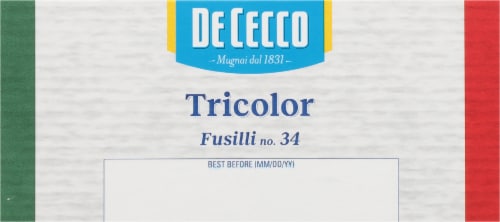 DE CECCO FUSILLI (Tricolor Pasta) ENRICHED MACARONI Perspective: bottom