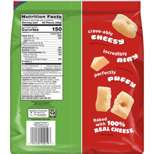 Cheez-It® Puff'd™ White Cheddar Cheesy Baked Snacks Perspective: bottom