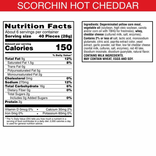 Cheez-It® Puff'd™ Scorchin' Hot Cheddar Cheese Puffs Snacks Perspective: bottom