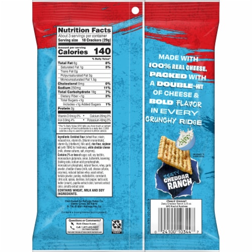 Cheez-It® Grooves Zesty Cheddar Ranch Cheese Snack Crackers Perspective: bottom
