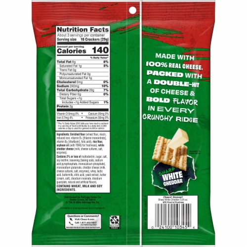 Cheez-It® Sharp White Cheddar Cheese Snack Crackers Perspective: bottom