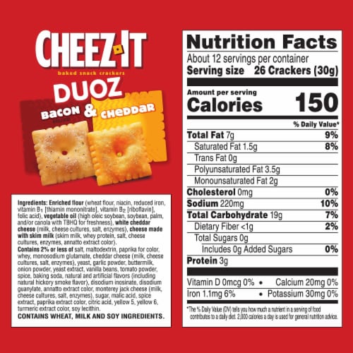 Cheez-It® DUOZ Bacon and Cheddar Crackers Perspective: bottom