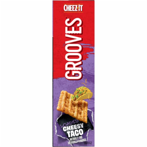 Cheez-It Grooves Loaded Cheesy Taco Crunchy Cheese Snack Crackers Perspective: bottom