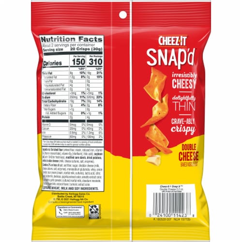 Cheez-It® Snap'd Double Cheese Cheese Cracker Chips Perspective: bottom