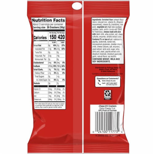 Cheez-It® Extra Cheesy Cheese Snack Crackers Grab and Go Perspective: bottom