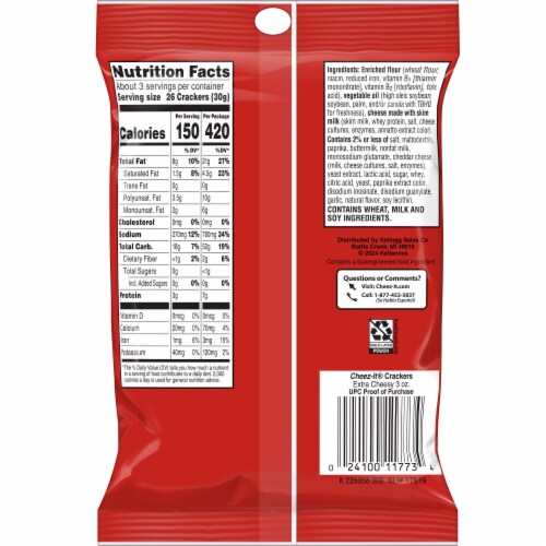 Cheez-It® Extra Cheesy Cheese Snack Crackers Grab and Go Perspective: bottom