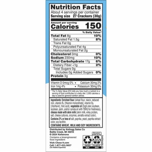 Cheez-It® Original Cheese Snack Crackers Perspective: bottom