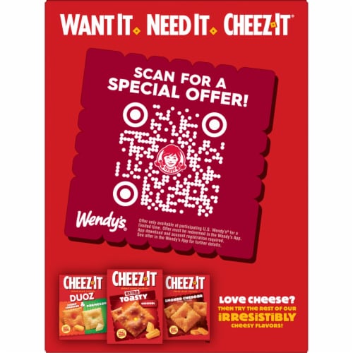 Cheez-It® Wendy's Baconator Baked Snack Crackers Perspective: bottom