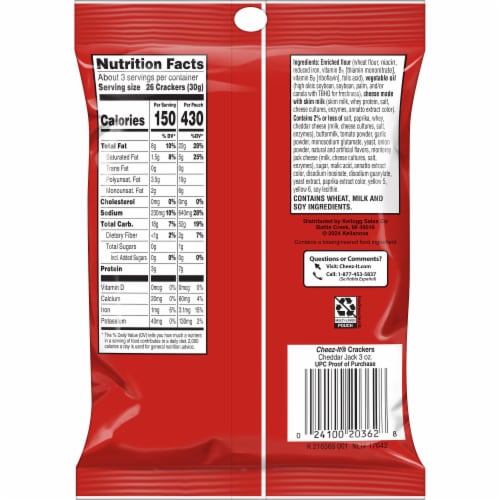 Cheez-It® Cheddar Jack Cheese Snack Crackers Grab and Go Perspective: bottom