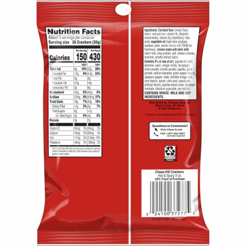 Cheez-It® Hot and Spicy Cheese Snack Crackers Grab and Go Perspective: bottom