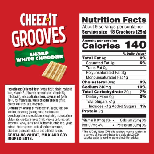 Cheez-It Grooves Sharp White Cheddar Cheese Crackers Perspective: bottom