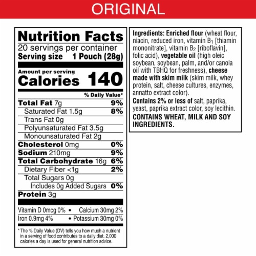 Cheez-It® Original Single Serve Cheese Crackers Perspective: bottom