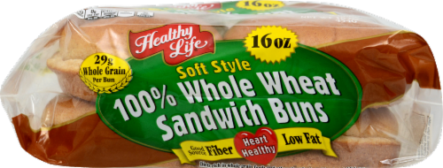 Healthy Life 100% Whole Wheat Sandwich Buns Perspective: bottom