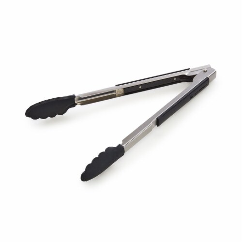 KitchenAid® Silicone-Tipped Slide Lock Tongs - Black Perspective: bottom