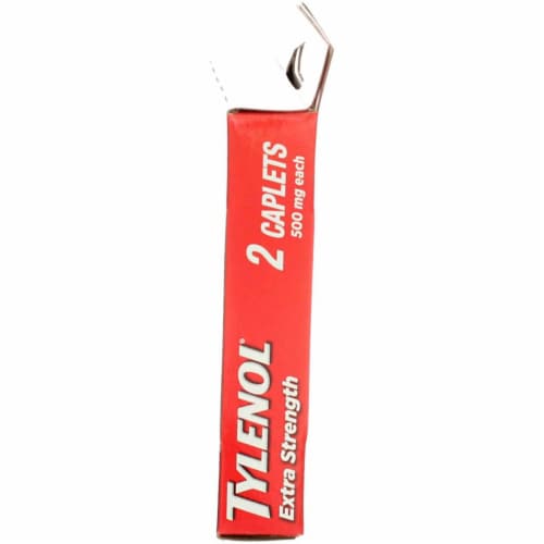Tylenol Extra Strength Acetaminophen Caplets, 500 mg, 2 Ct Perspective: bottom