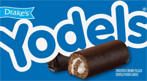 Drake's® Yodels® Frosted Creme Filled Devils Food Cakes Perspective: bottom