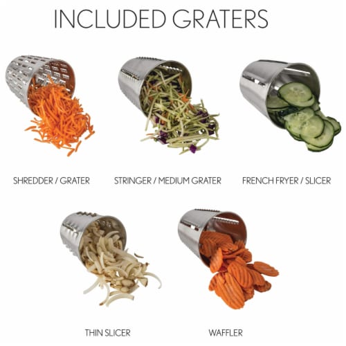 Vegetable Chopper, Food Processor with Stainless-Steel Shredders With 5 Quart Mixing Bowl Perspective: bottom