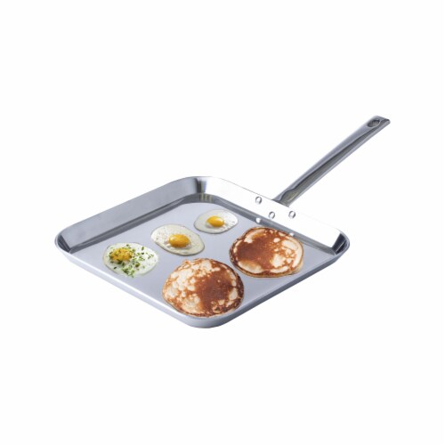 Chef's Secret T304 High-Quality Stainless-Steel 11-Inch Square Griddle Perspective: bottom