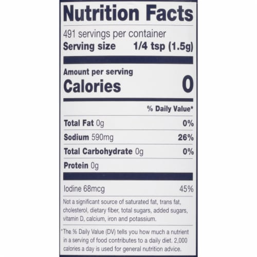 Morton® Iodized Table Salt Perspective: bottom