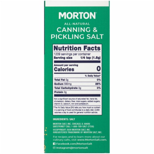 Morton® All-Natural Canning & Pickling Salt Perspective: bottom
