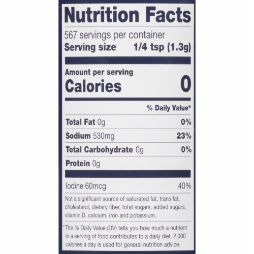 Morton® Iodized Sea Salt Perspective: bottom
