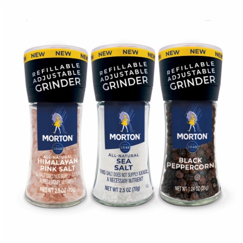 Morton® Adjustable, Refillable Glass Grinders - Morton Salt