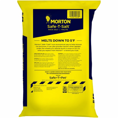 Morton® Safe-T-Salt® Halite Rock Salt Perspective: bottom