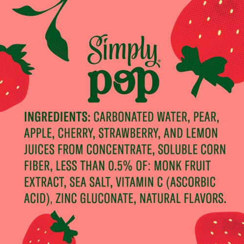 Simply POP Strawberry Prebiotic Soda Can Perspective: bottom