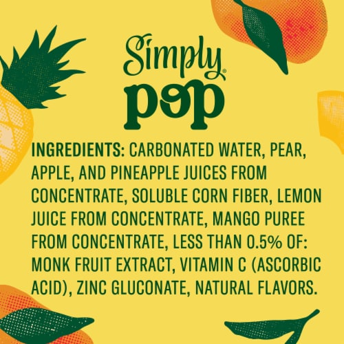 Simply POP Pineapple Mango Prebiotic Soda Can Perspective: bottom