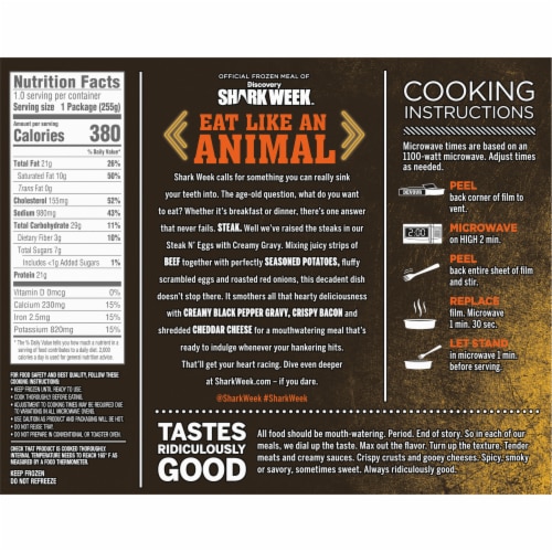 Devour All Day Breakfast Steak N' Eggs with Creamy Gravy Frozen Meal Perspective: bottom