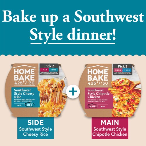 HomeBake 425°/:30 Southwest Style Cheesy Rice Frozen Family Meal Side Dish Perspective: bottom